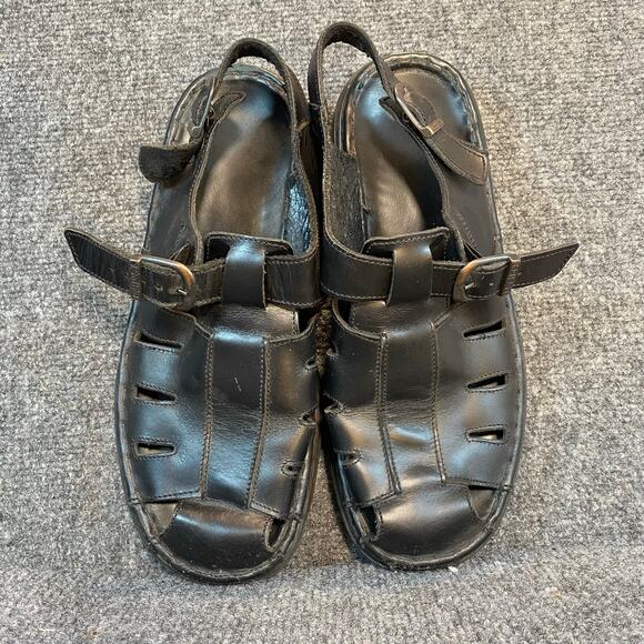 Josef Seibel Jeremy Fisherman Sandals Black Leather Comfort Mens EU 41 US 7.5 8 main image 7